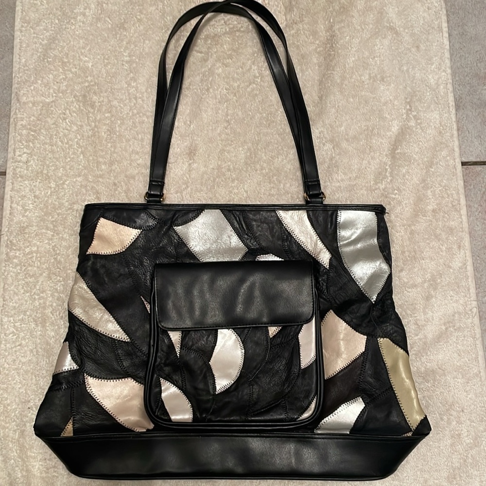 Leather Patchwork Tote - image 3